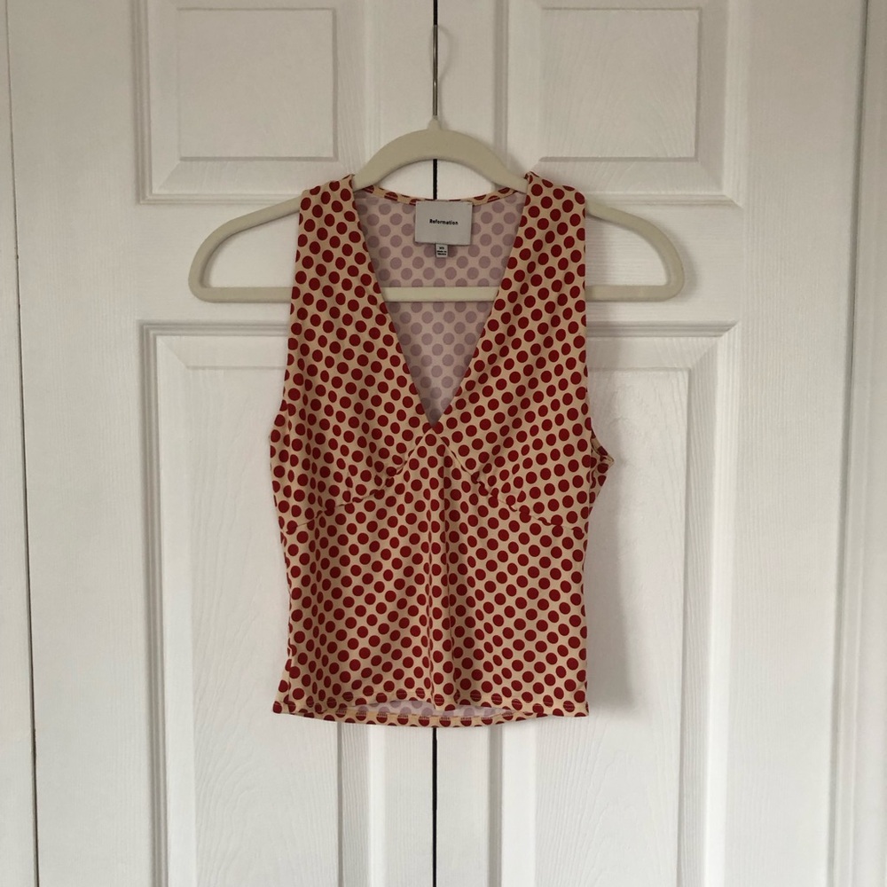 Reformation Bowie Knit Top in Pamplona Dot